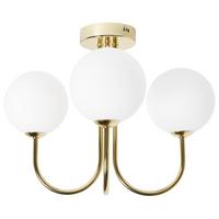 DECKENLAMPE Gold/Weiß Shire - Goldfarben/Weiß, Glas (30/30/29cm) - Beliani