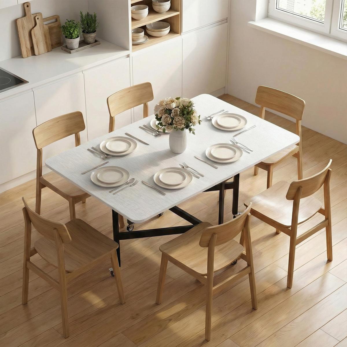 ESSTISCH Spanplatte Stahl Weiß - Schwarz/Weiß, Holzwerkstoff/Metall (120/80/73cm) - HOMCOM