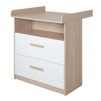 WICKELKOMMODE Cabane mit Schubladen - Eichefarben/Weiß, Holz/Holzwerkstoff (88/97.5/75cm) - Roba