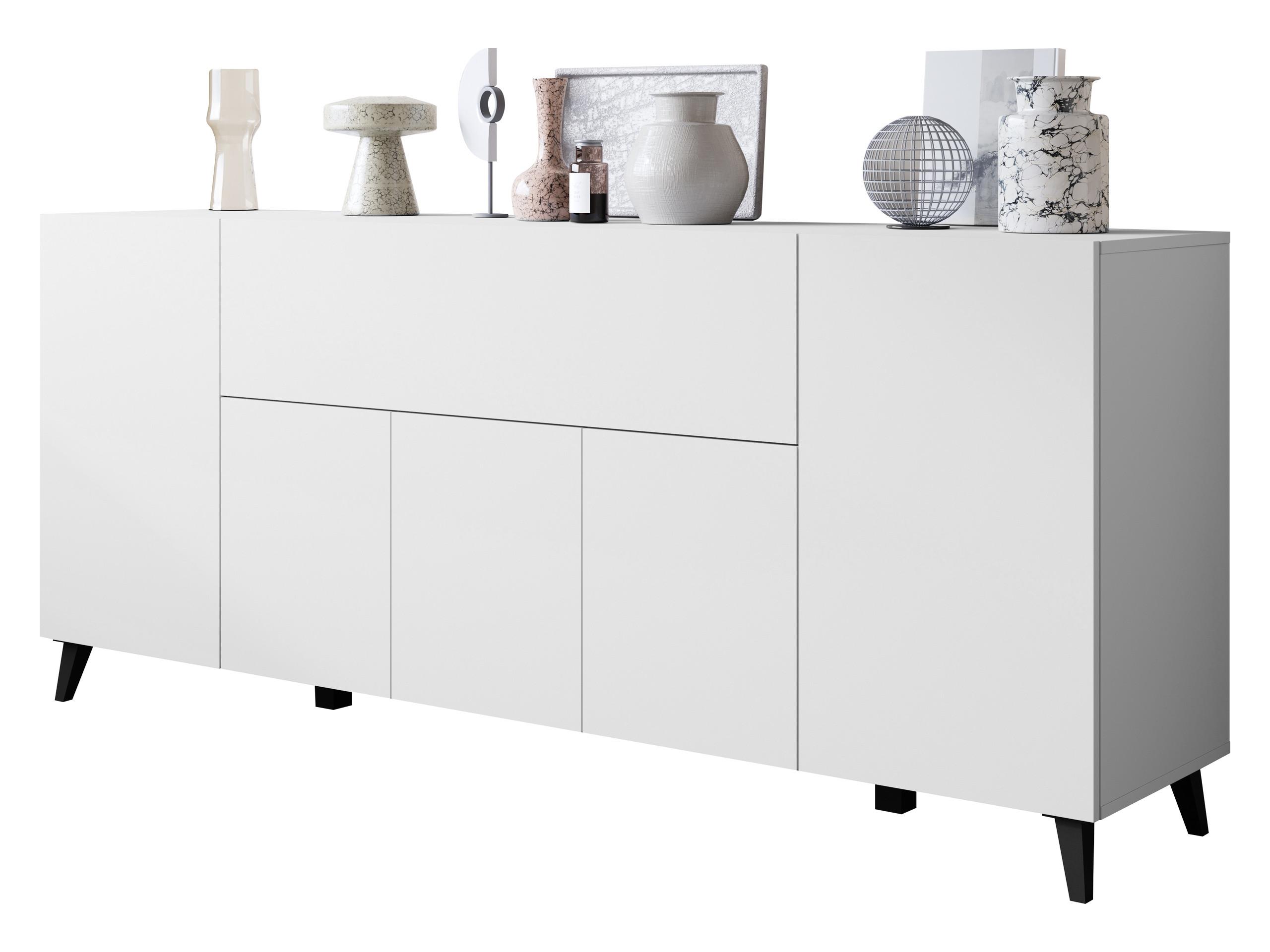 SIDEBOARD Phuket 180 - Schwarz/Weiß, Holzwerkstoff/Kunststoff (180/76/38cm) - MIRJAN24
