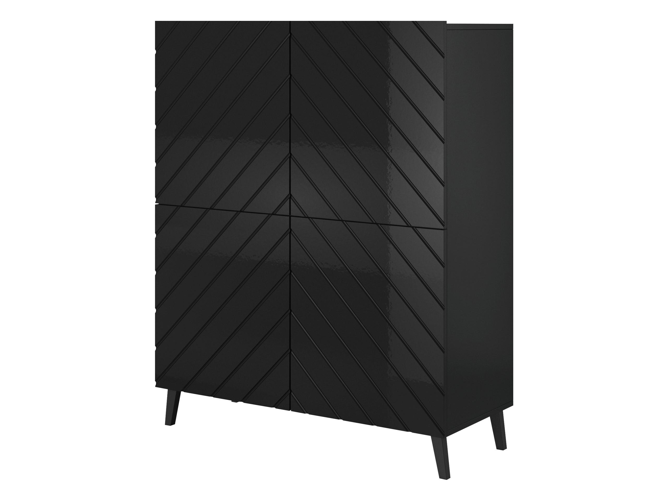 KOMMODE Abeto 100 - Weiß Hochglanz/Schwarz, Holzwerkstoff/Kunststoff (101/122/40cm) - MIRJAN24