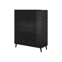 KOMMODE Abeto 100 - Weiß Hochglanz/Schwarz, Holzwerkstoff/Kunststoff (101/122/40cm) - MIRJAN24