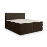 BOXSPRINGBETT MATERN 180x200 cm mit Matratze und Topper - Braun - Braun, Holz (180/200cm) - MASSENO
