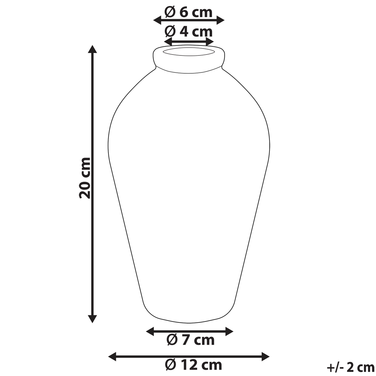 BLUMENVASE Steinzeug weiß Mallia - Weiß, Stein (20cm) - Beliani