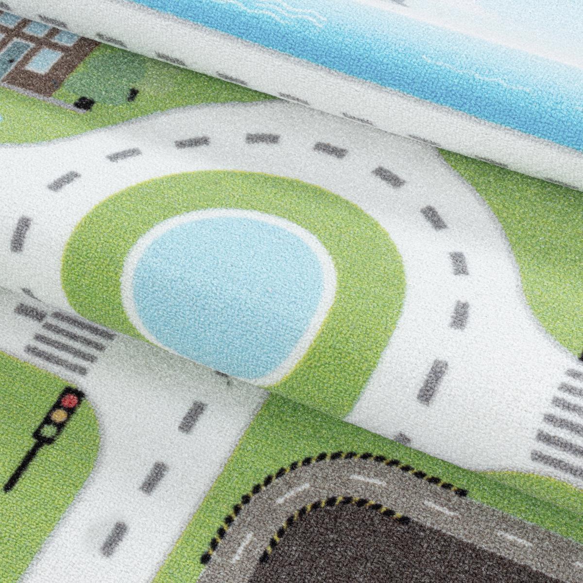 KINDERTEPPICH TRAUN, mit Spielstraßen-Motiv, Grün, 140 x 200 cm - Grün, Textil (200/140cm) - KADIMA DESIGN
