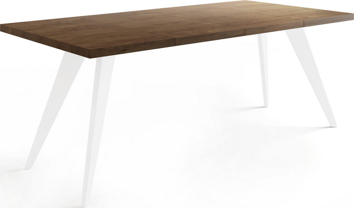 ESSTISCH Quadro quadratischer ausziehbarer, Lefkas Eiche 100-150/100/76 cm - Alteiche/Weiß, Holz/Holzwerkstoff (100/150/76cm) - WFL GROUP
