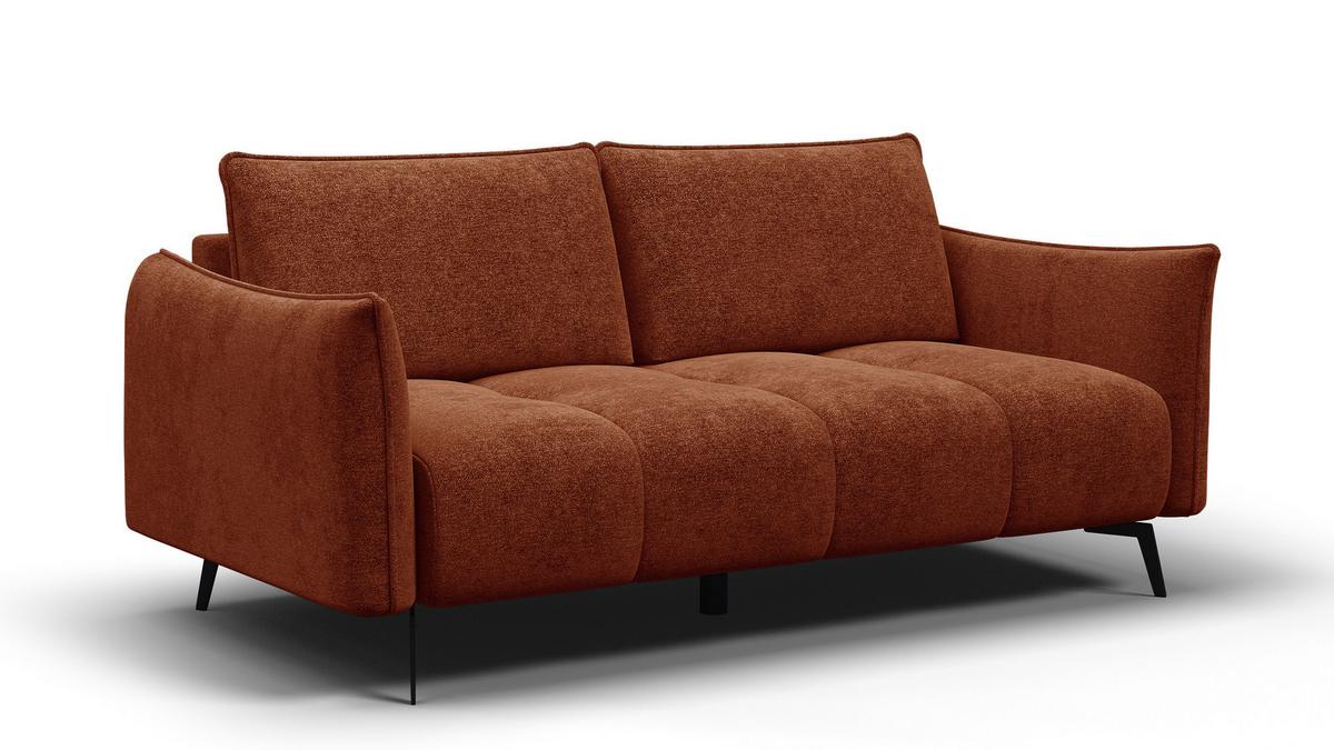 SOFA AERA 2,5-Sitzer, orange - Schwarz/Orange, Holz/Textil (187/89/96cm) - Wozimo