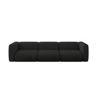 MODULARES Sofa 3-SITZER MIRA-S2 319x89x70 Schwarz cm Velours - Anthrazit/Schwarz, Holzwerkstoff/Kunststoff (319/70/89cm) - ALTDECOR