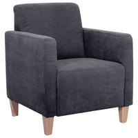 SESSEL Karol Bezug Veloursstoff Buche natur / anthrazit - Anthrazit, Kunststoff (71/81/70cm) - 58aufmkessel