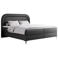 BOXBETT EIRA 180/200 Dunkelgrau Kunstleder - H4 - Dunkelgrau/Silberfarben, Holz/Textil (180/200cm) - MKS