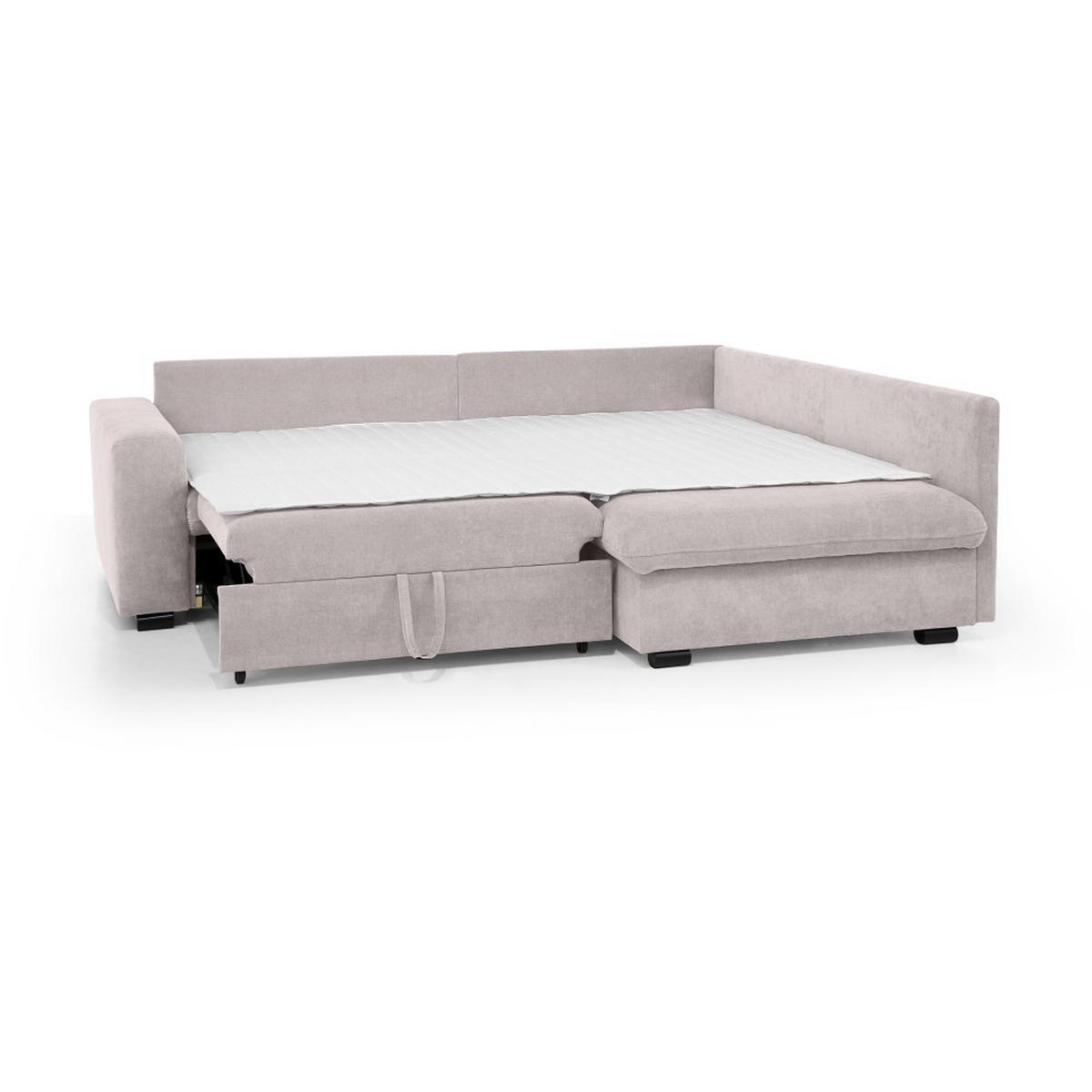 ECKSCHLAFSOFA Ramo mit Bettkasten, Topper gratis, Cappuccino, rechts - Schwarz/Cappuccino, Textil (229/190cm) - Beautysofa