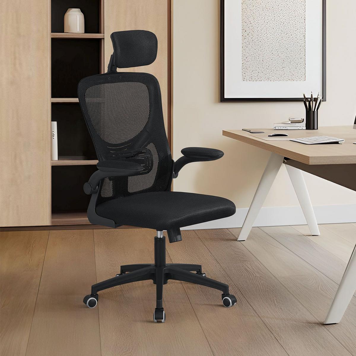 BÜROSTUHL Baltimore Schwarz - Schwarz, Kunststoff (59/123/60cm) - Juskys
