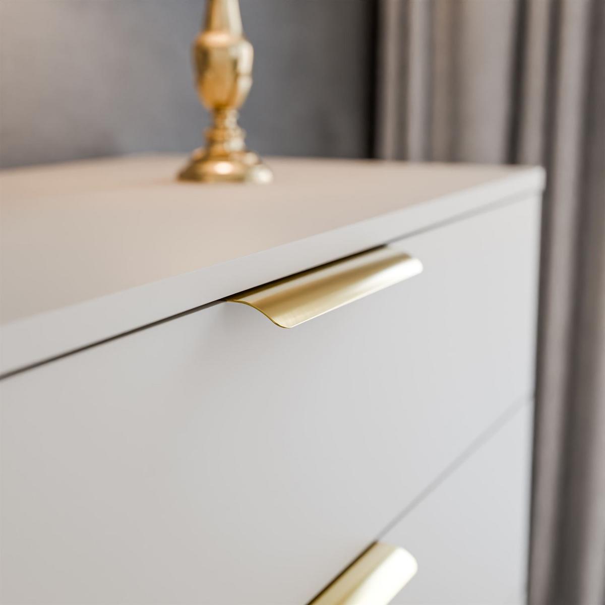 KOMMODE LINA KASCHMIR 95 LED auf hohen Beinen Gold Chrom - Kaschmir, Holzwerkstoff (95/90/40cm) - Lookway