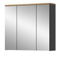 SPIEGELSCHRANK Eiche, grau 80 cm, Badschrank mit Soft-Close - Eiche Artisan/Grau, Glas/Holzwerkstoff (80/73/21cm) - Inn.Furn