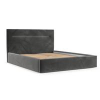 POLSTERBETT Liline 160/200 cm Grau im Kronos Stoff - Schwarz/Naturfarben, Holz/Holzwerkstoff (160/200cm) - AltaBeds