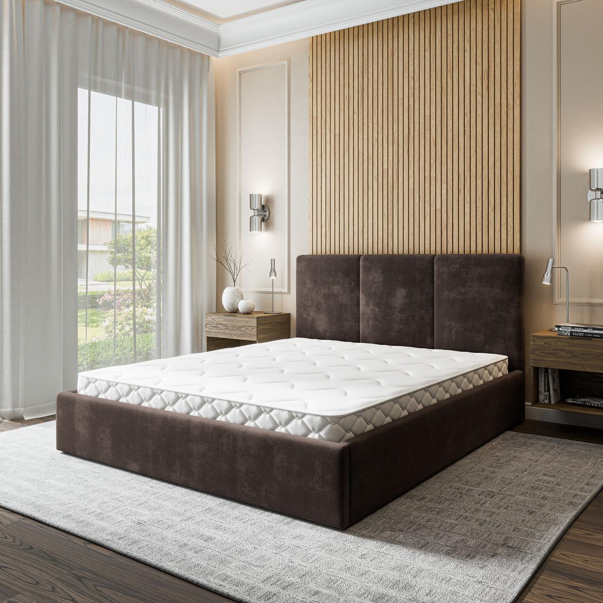 POLSTERBETT AZURI 160x200 cm mit Bettkästen - Braun - Braun, Holz (160/200cm) - MASSENO