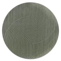KURZFLORTEPPICH, mit Struktur, Florhöhe 6 mm, Grün, Ø 120 cm - Grün, Textil (120/120cm) - KADIMA DESIGN