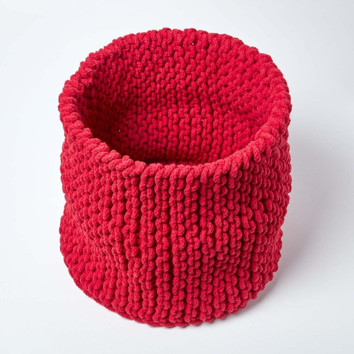 AUFBEWAHRUNGSKORB Baumwolle 42/37 cm - Rot, Textil (42/42/37cm) - Homescapes