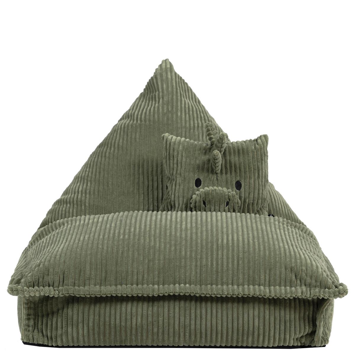 KINDERSITZSACK mit Kissen Dino Cord - Salbeigrün, Textil (72/66/102cm) - icon