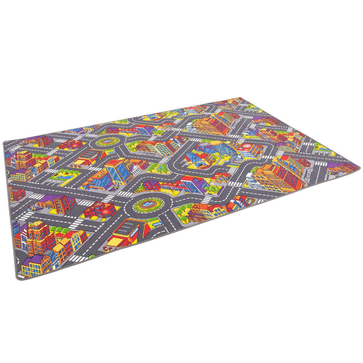 KINDER SPIEL STRASSENTEPPICH - Hellgrau, Textil (160/200cm) - Snapstyle