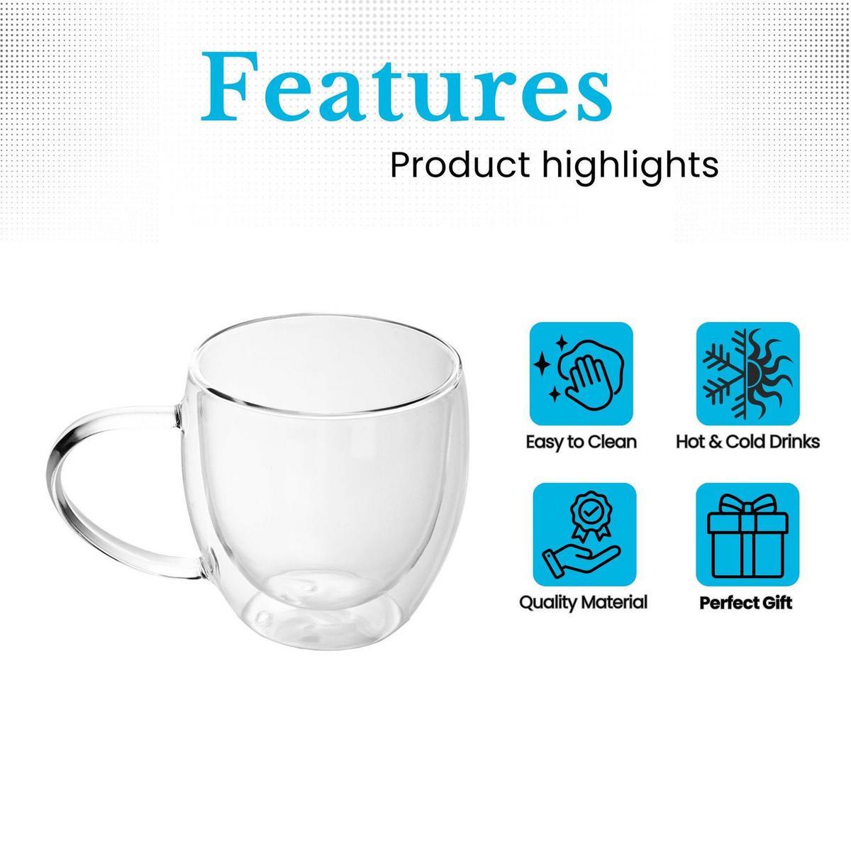 TEEGLAS 200 ml (2er-Set) - Transparent, Glas - Intirilife