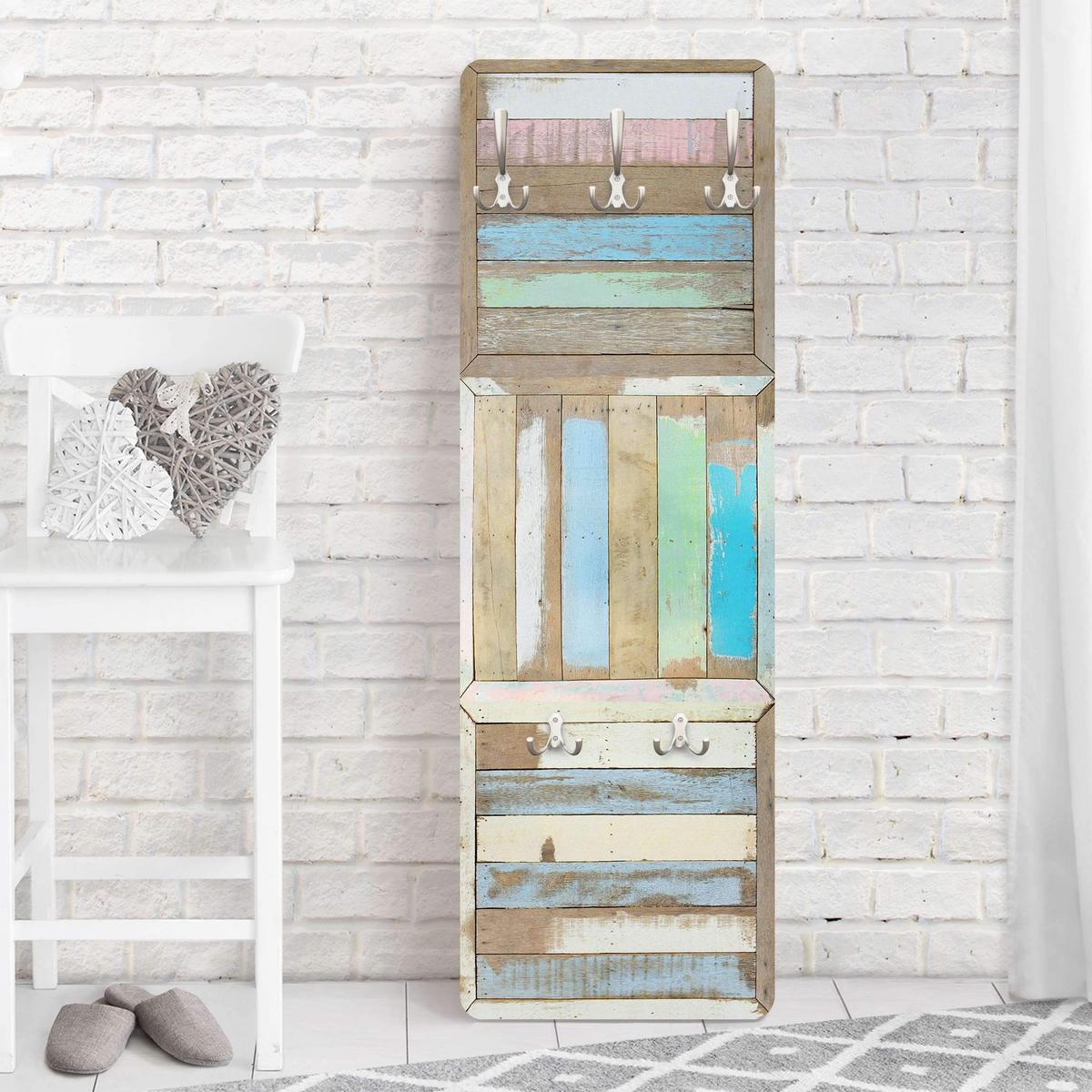 WANDGARDEROBE - Rustic Timber 34/105 cm - Blau, Holzwerkstoff (34/105/1.6cm) - Bilderwelten