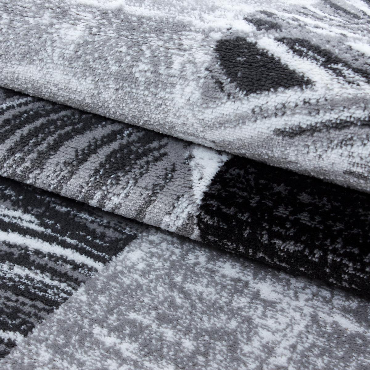 TEPPICH Kurzflor DRAU in Schwarz, abstrakt kariert, 200 x 290 cm - Schwarz, Textil (290/200cm) - KADIMA DESIGN