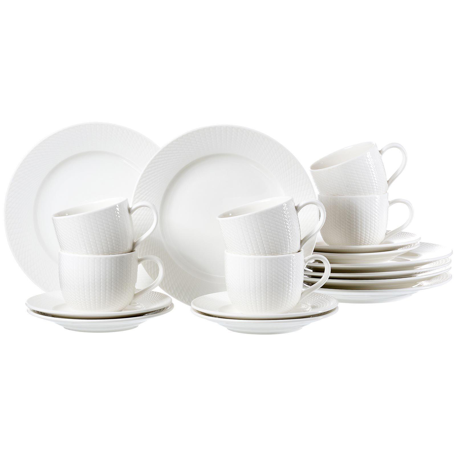KAFFEESERVICE Saphir weiß 18-tlg. - Weiß, Keramik (18.5/22.5/34.5cm) - Ritzenhoff Breker