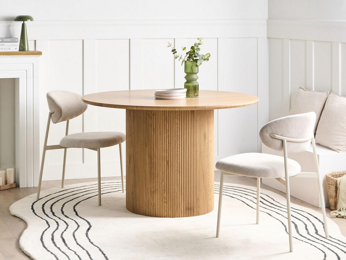 ESSTISCH Hellbraun 120/120 cm Sheho - Hellbraun, Holzwerkstoff (120/120/75cm) - Beliani