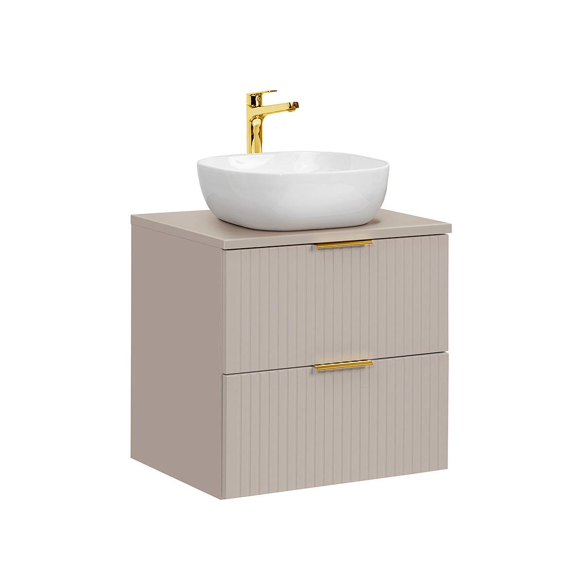 WASCHTISCH 60.6cm Adriel Beige - Beige/Goldfarben, Holzwerkstoff (60.6/59/46cm) - Petits-meubles