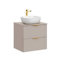 WASCHTISCH 60.6cm Adriel Kaschmir - Beige/Goldfarben, Holzwerkstoff (60.6/59/46cm) - Petits-meubles