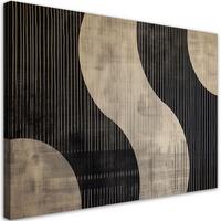 LEINWANDBILD Beige Retro Abstraktion 100x70cm - Schwarz, Textil (100/70cm) - Feeby