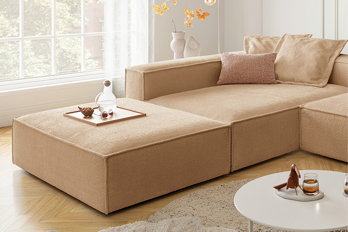 ECKSOFA CARMO Braun Flachgewebe - Schwarz/Braun, Kunststoff/Textil (306/191cm) - KAWOLA