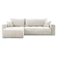 ECKSOFA Gepolstertes CLOUD mit Schlaffunktion und Bettkasten, Wind 02 - Beige, Textil (277/143cm) - Lookway