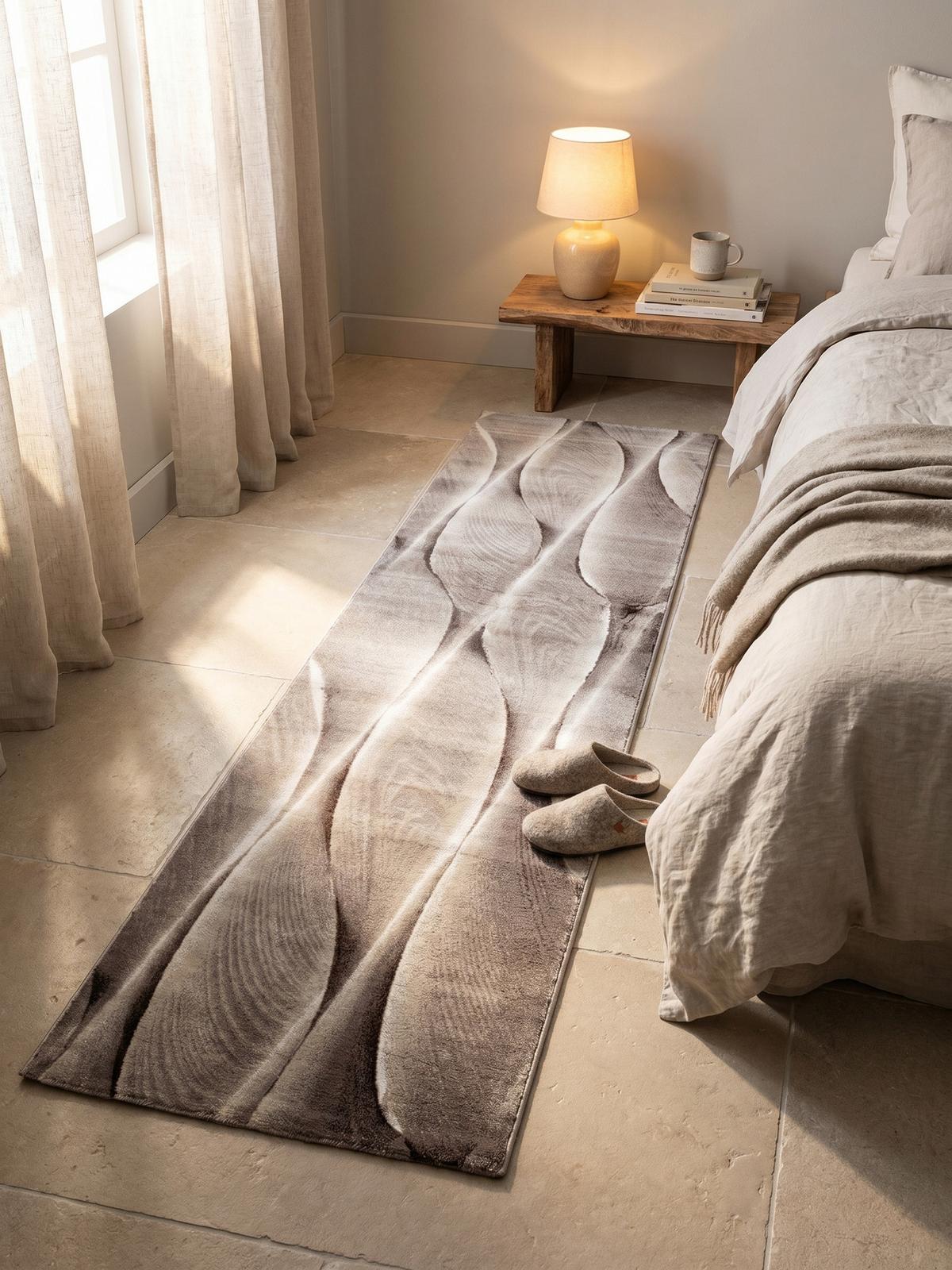 KURZFLORTEPPICH DRAU, mit Farbverlauf, Braun, 80 x 300 cm - Braun, Textil (300/80cm) - KADIMA DESIGN