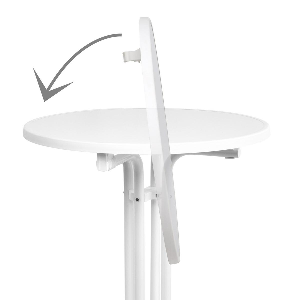 STEHTISCH Sylt - Weiß, Metall (70/70/110cm) - Beautissu 