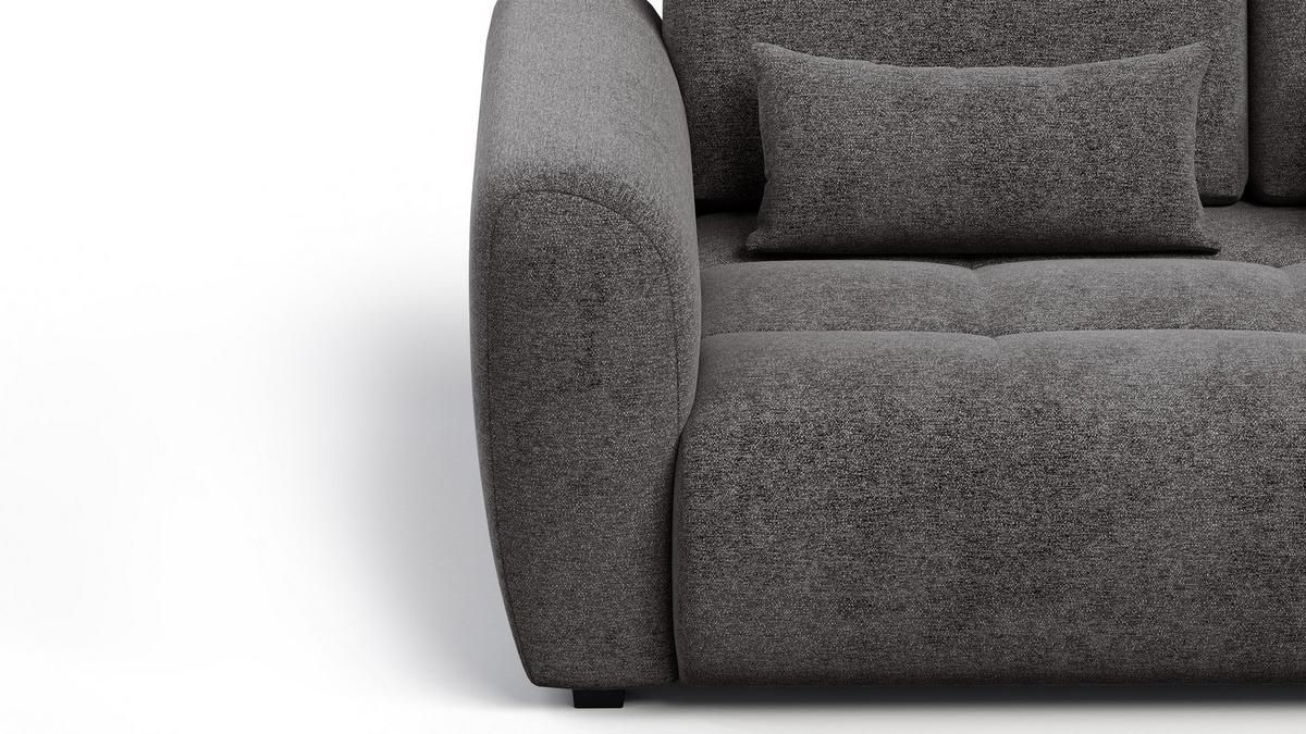 SOFA SORENO 3-Sitzer, dunkelgrau - Dunkelgrau/Schwarz, Holz/Textil (214/94/114cm) - Wozimo