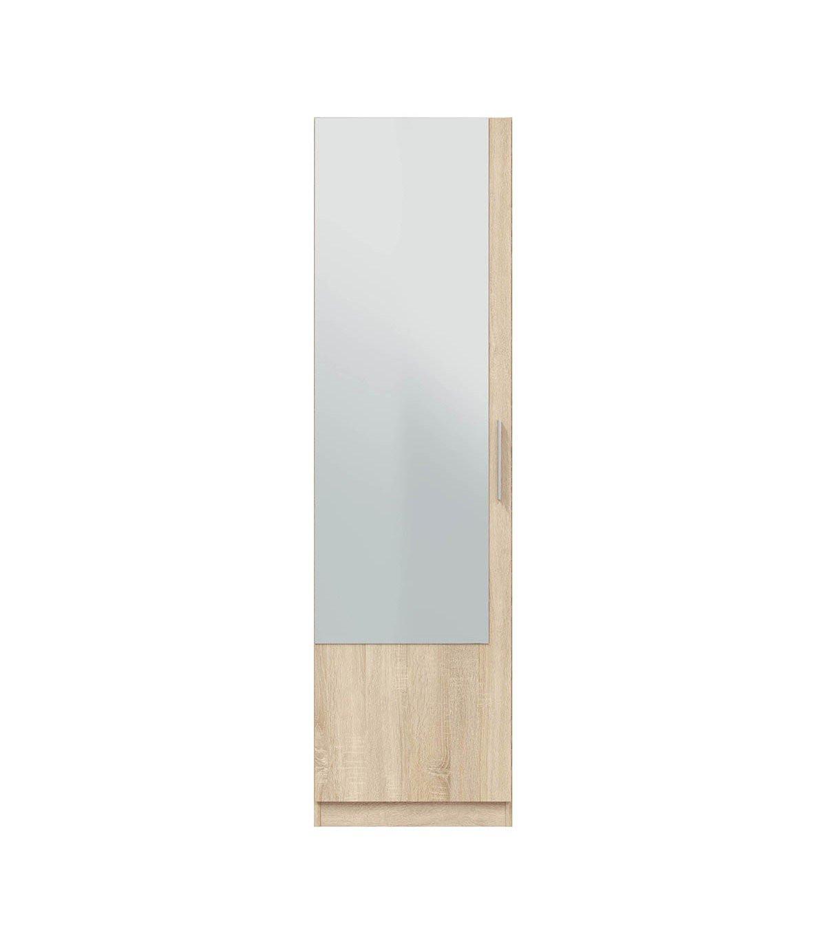 SCHUHSCHRANK, 1 Tür mit Spiegel - H180 cm - Eiche Artisan, Holzwerkstoff (22/180/6.5cm) - Calicosy