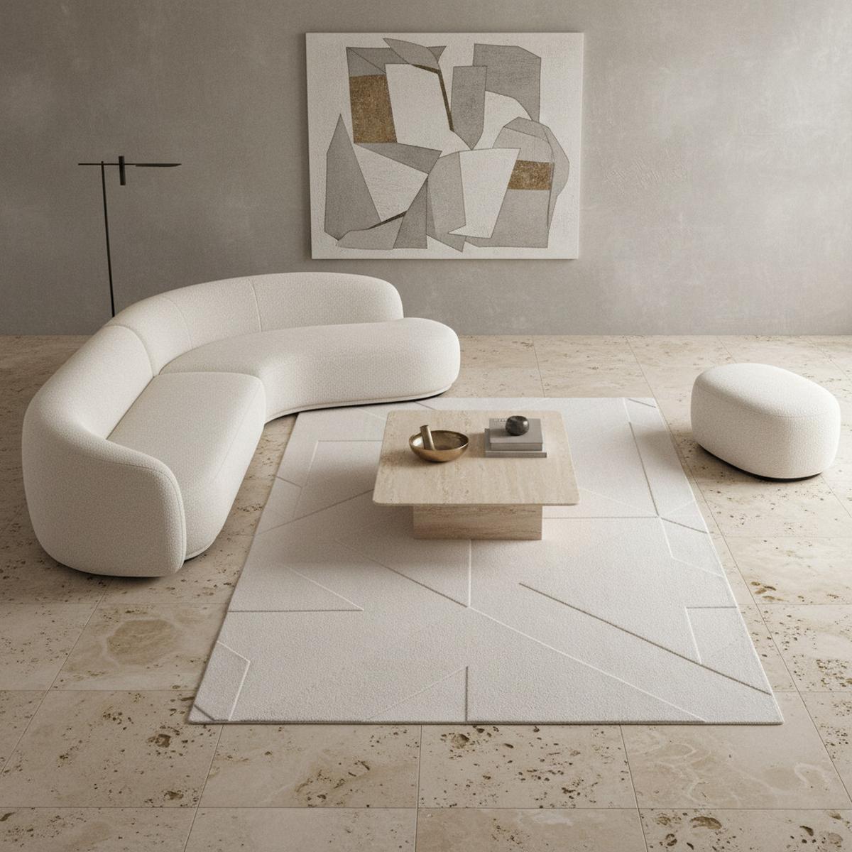 TEPPICH Kurzflor Waschbar LAVAREDO in Creme, geometrisch, 80 x 250 cm - Beige, Textil (250/80cm) - KADIMA DESIGN