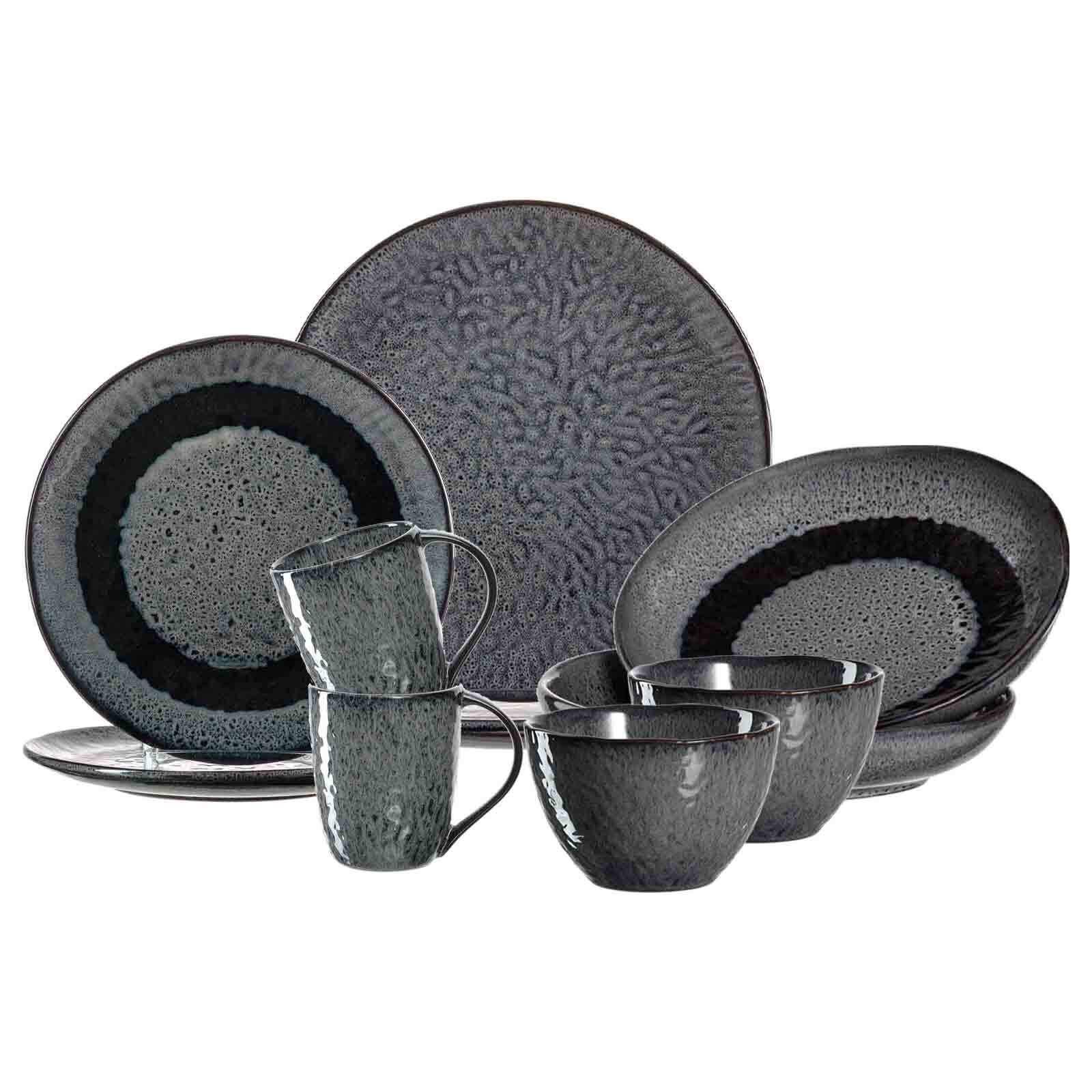TAFELSERVICE Matera Anthrazit 10-tlg. - Anthrazit, Keramik (2/2/2cm) - Leonardo Living