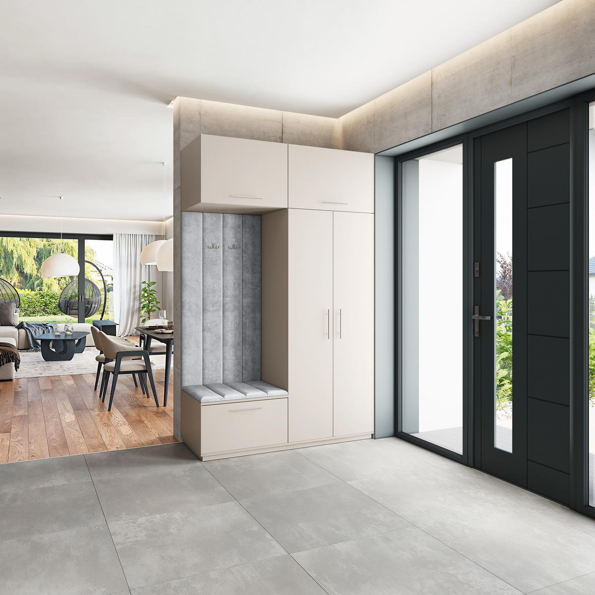 GARDEROBENSCHRANK REMA 150/240/60 cm Modern Kaschmir - Kaschmir/Hellgrau, Holzwerkstoff (150/240/60cm) - MASSENO