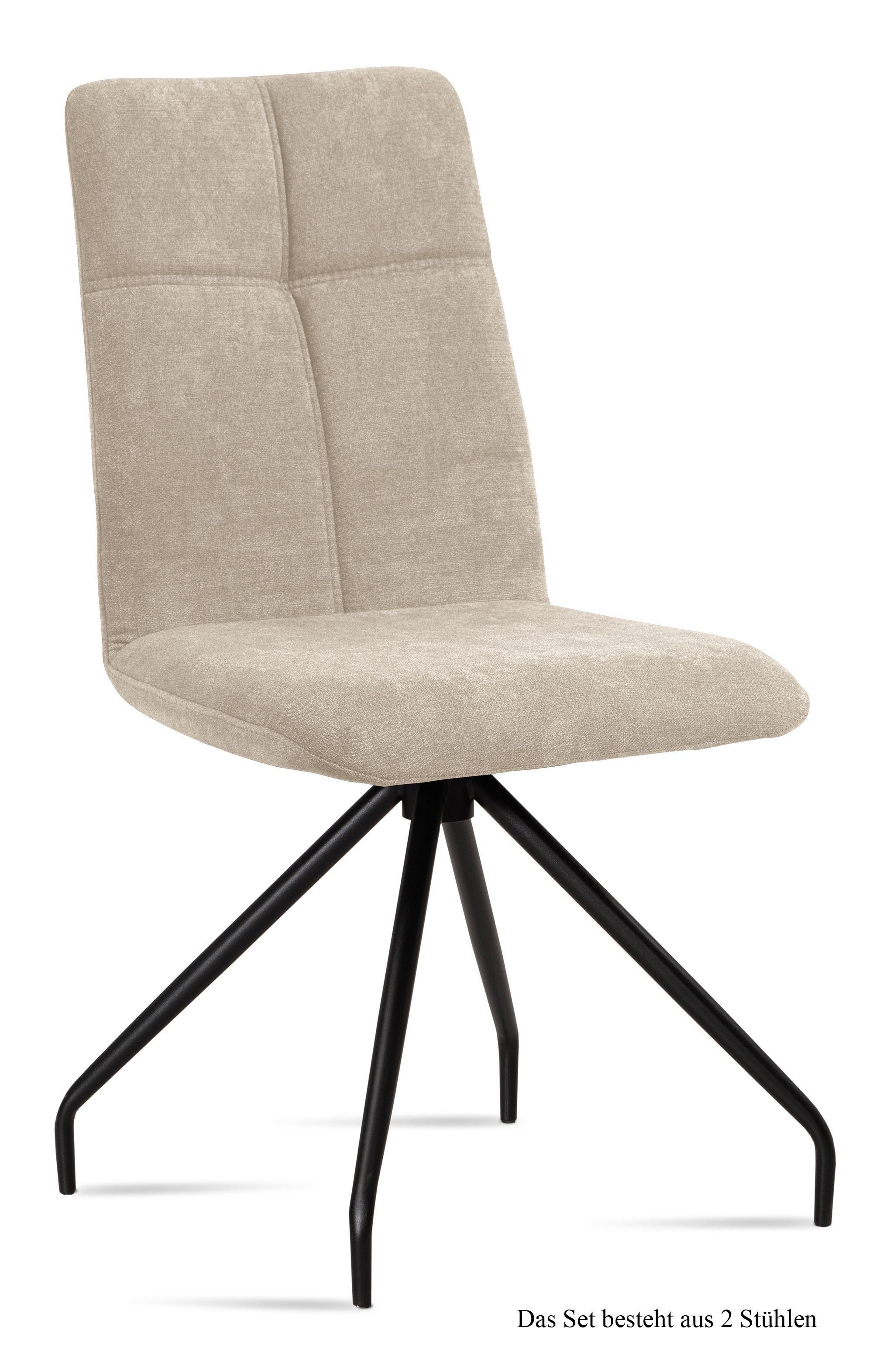 ESSZIMMERSTUHL (2er-Set) Detava 47x92x60 Schwarz/Natur - Schwarz/Naturfarben, Kunststoff (60/92/47cm) - 58aufmkessel