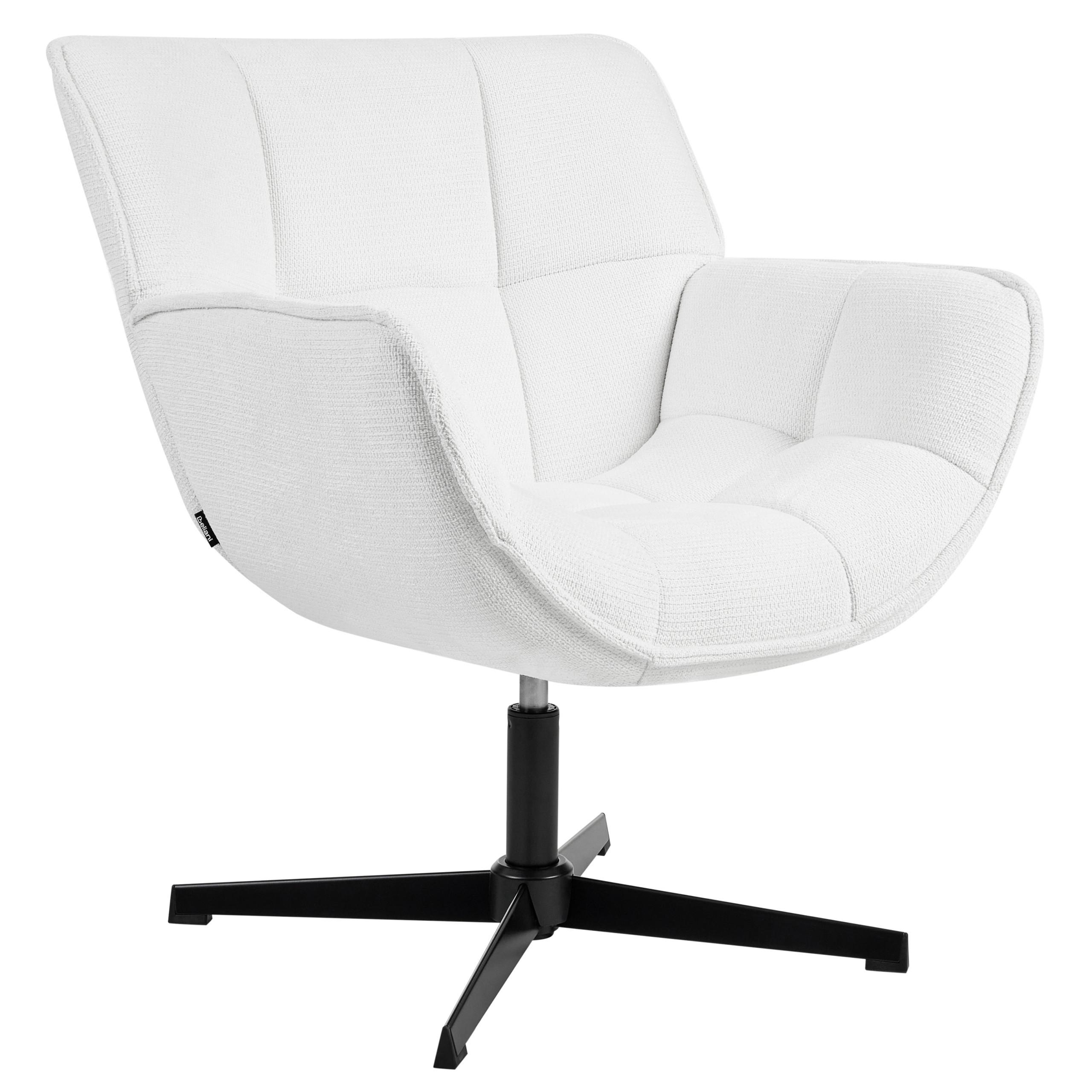 DREHSESSEL Stoff Weiß Auma - Weiß, Textil (71/85/78cm) - Beliani