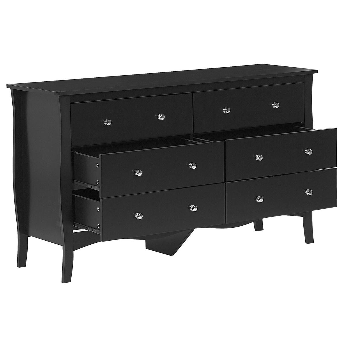 KOMMODE 6 Schubladen Metallgriffe schwarz Winchester - Schwarz, Holzwerkstoff (130/75/40cm) - Beliani