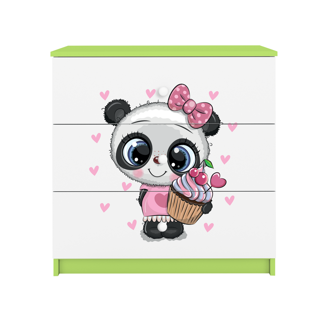 KOMMODE Babydreams Panda 81/81/41 - Grün, Holzwerkstoff (81/81/41cm) - RAUMHIRSCH FURNITURE