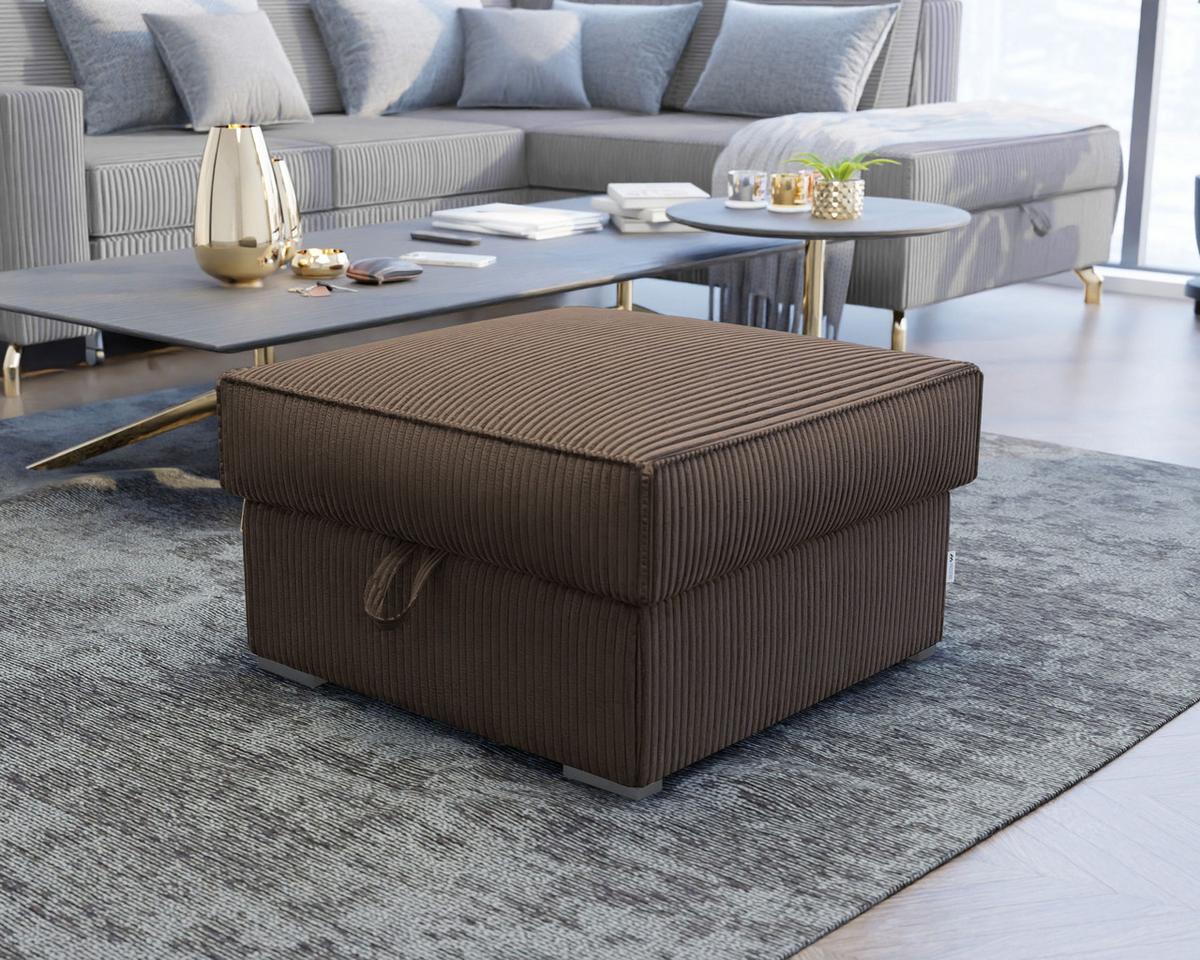 POUF FERA Braun 65x65 cm - Braun, Textil (65/38/65cm) - MASSENO