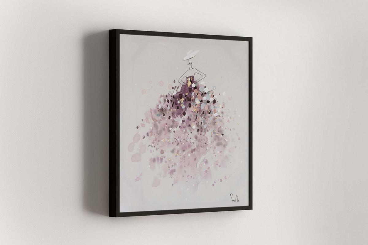 ACRYLBILD HANDGEMALT 60/60 cm - Pink, Holz/Textil (60/60cm) - KUNSTLOFT