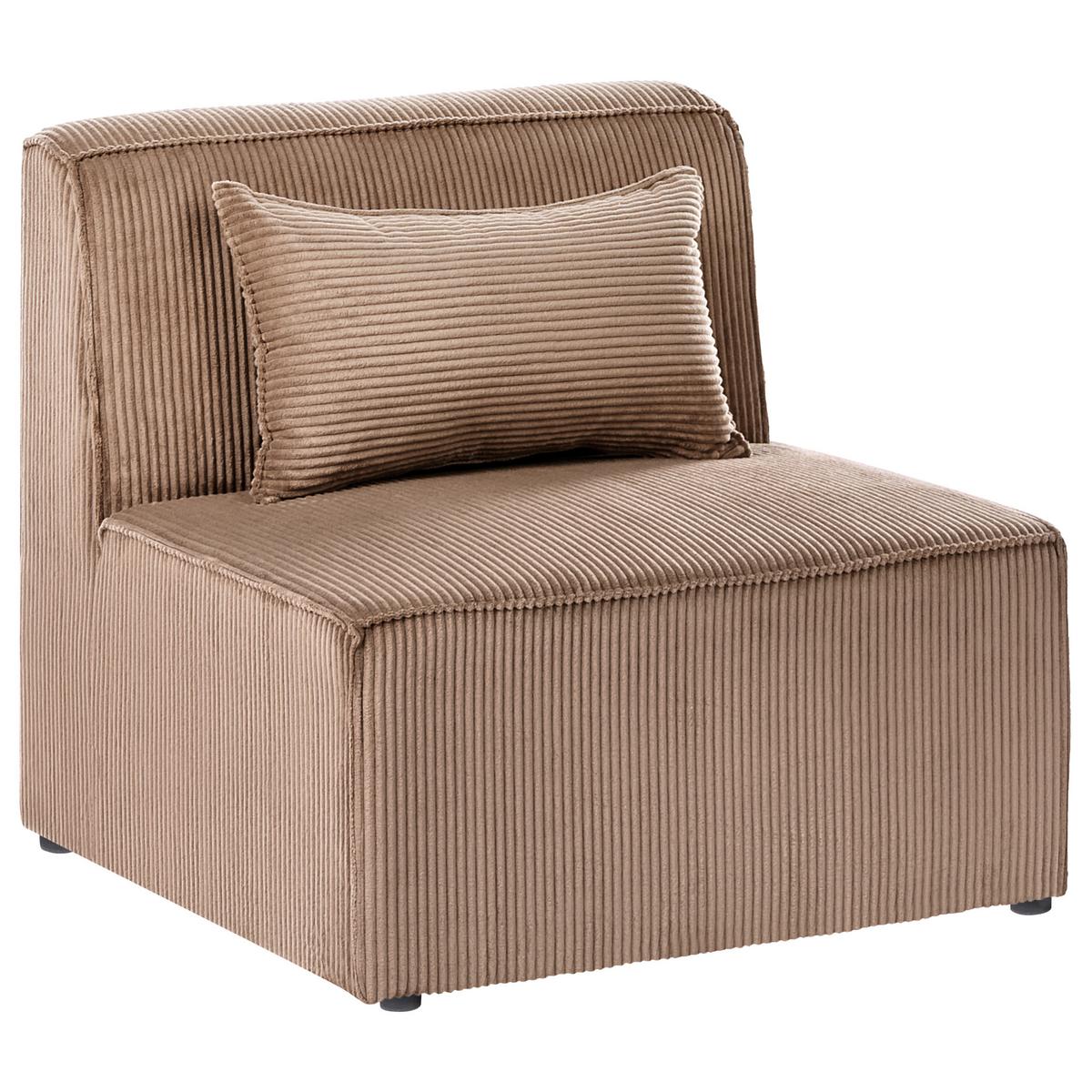 3-SITZER-MODULSOFA Sandbeige Cord Lemvig - Sandfarben, Textil (250/78/83cm) - Beliani
