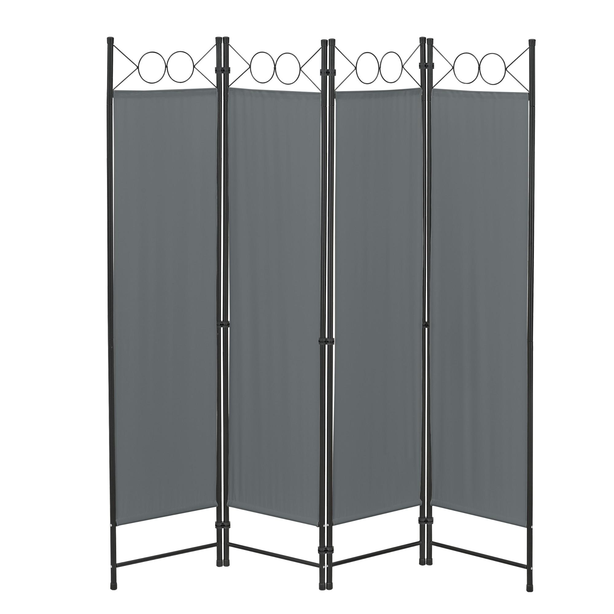 SICHTSCHUTZ Saragossa - Dunkelgrau, Textil/Metall (160/2cm) - [en.casa]