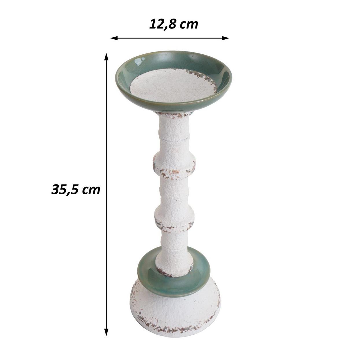 KERZENSTÄNDER Weiß - Weiß, Metall (12/35/12cm) - MCW